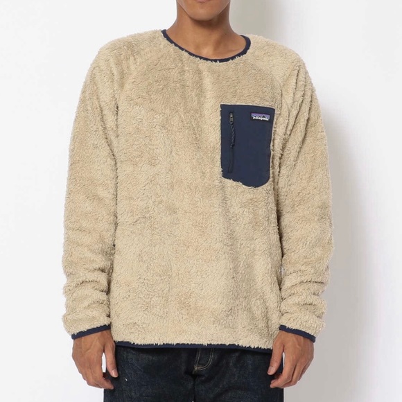 Patagonia Men's tan/navy Los Gatos Fleece Crew neck fleece size small - Picture 8 of 13